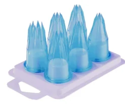 Assortiment de 6 douilles cannelées polycarbonate bleu