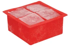 Bac à glaçons Barcraft en silicone rouge 4 empreintes