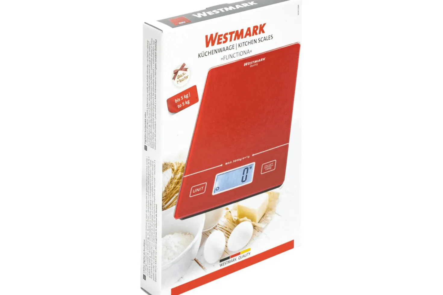Balance de cuisine numérique Westmark Functiona surface en verre 22 x 15,3 x 2cm