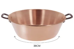 Bassine à confiture De Buyer en cuivre lisse et anses en fonte