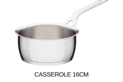 Batterie de cuisine Alessi Pots&Pans 7 pièces tout inox 18/10 design par Jasper Morrison