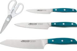 Bloc blanc laqué Arcos Brooklyn 3 couteaux + 1 paire de ciseaux