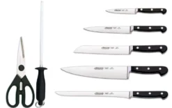 Bloc bois Arcos CLASICA 5 couteaux forgés + 2 accessoires