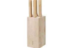 Bloc bois de hêtre 5 couteaux cuisine Opinel Parallèle spécial viande