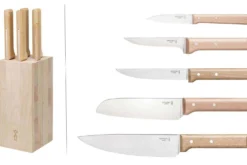 Bloc bois de hêtre 5 couteaux cuisine Opinel Parallèle spécial viande