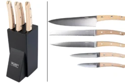 Bloc 5 couteaux de cuisine Homey's Bokträ manches en hêtre