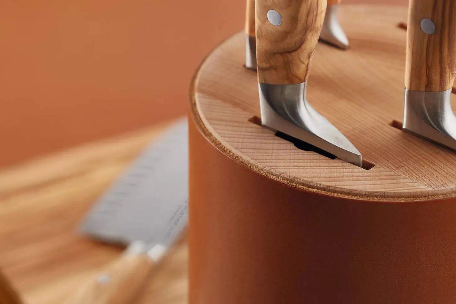 Bloc 5 couteaux forgés Wüsthof Amici en bois d'olivier