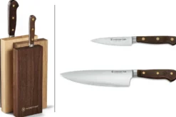 Bloc 2 couteaux forgés Wüsthof Crafter design en chêne, érable et hêtre