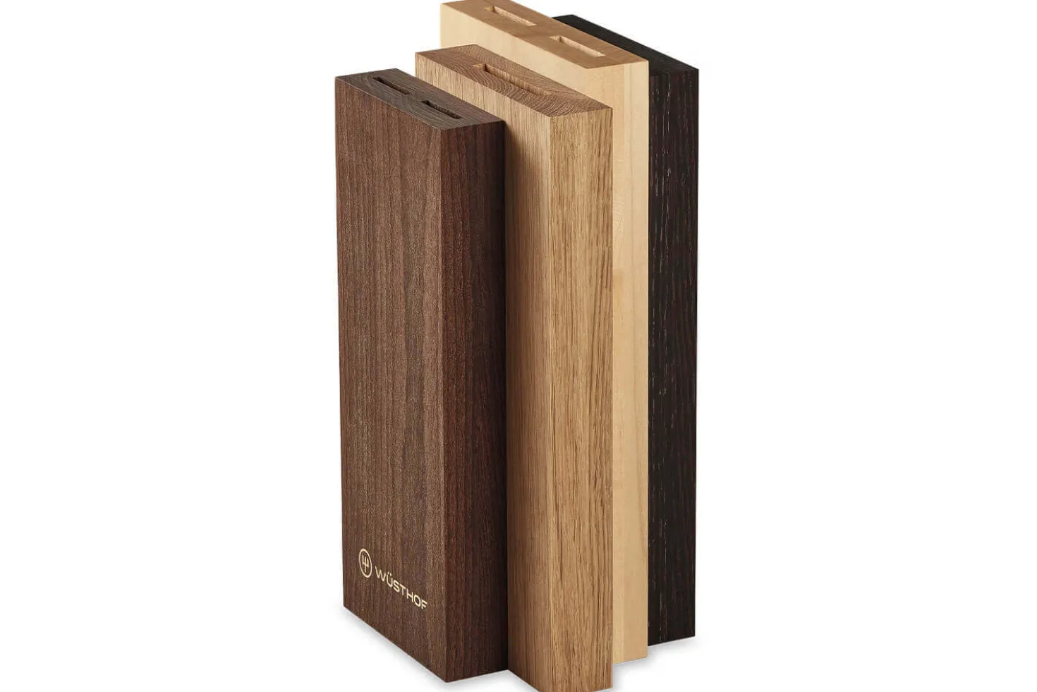 Bloc 2 couteaux forgés Wüsthof Crafter design en chêne, érable et hêtre