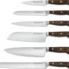 Bloc 6 couteaux forgés Wüsthof Crafter design en chêne, érable et hêtre