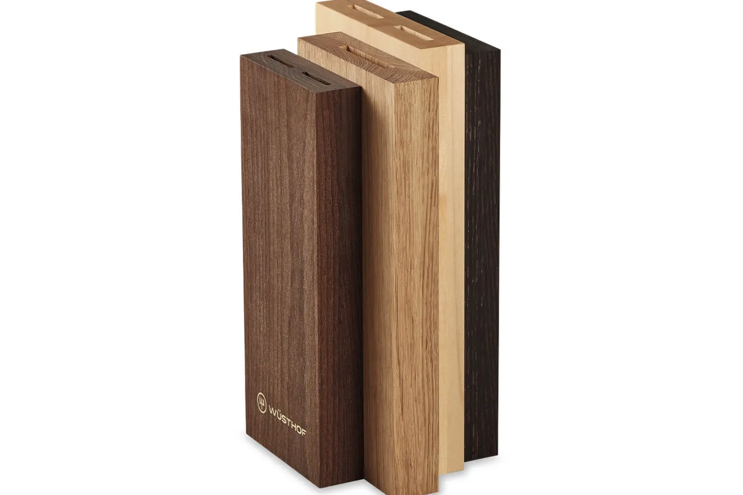 Bloc 6 couteaux forgés Wüsthof Crafter design en chêne, érable et hêtre