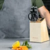 Bloc 5 couteaux Kitchen Aid Classic en bois de bouleau + ciseaux