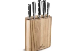 Bloc 5 couteaux SABATIER Idéal Inox 100% forgé frêne naturel