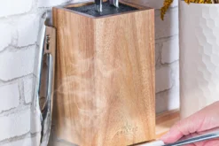 Bloc couteaux vide rotatif Cristel en bois d'acacia
