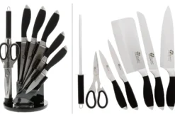 Bloc de 5 couteaux + 1 fusil + 1 ciseaux Pradel Excellence noir acier inox