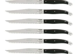Bloc de 6 couteaux à steak microdentés Laguiole par André Verdier