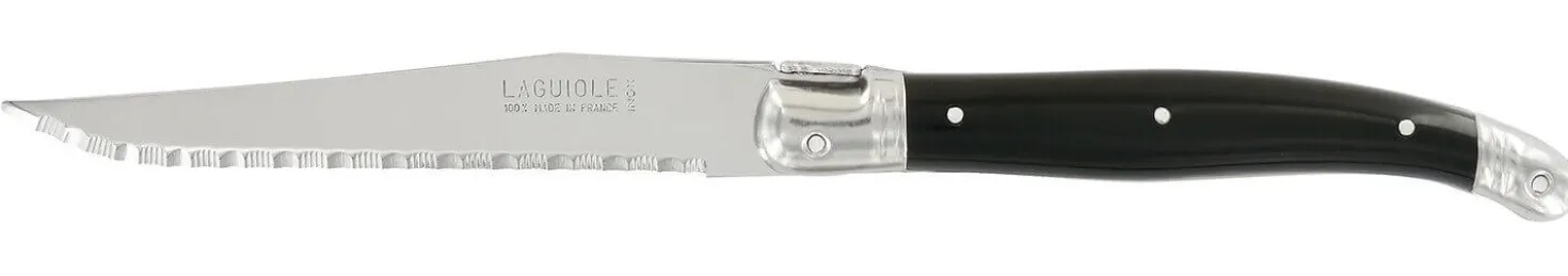 Bloc de 6 couteaux à steak microdentés Laguiole par André Verdier
