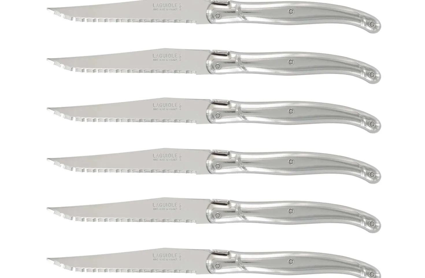 Bloc de 6 couteaux à steak microdentés Laguiole par André Verdier
