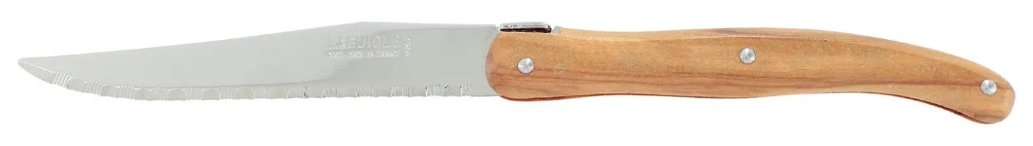 Bloc de 6 couteaux à steak microdentés Laguiole par André Verdier