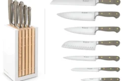 Bloc de 7 couteaux Wusthof Classic Colour Velvet Oyster forgés