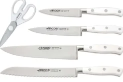 Bloc design 4 couteaux + ciseaux Arcos Riviera White