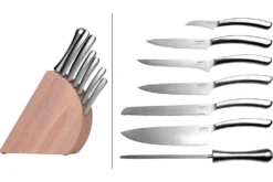 Bloc en bois Berghoff Essentials 6 couteaux + 1 fusil à aiguiser