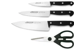 Bloc en bois de 3 couteaux de cuisine + ciseaux Arcos Universal