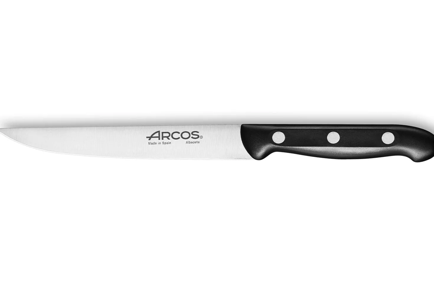 Bloc en pin 4 couteaux + 1 fusil Arcos MAITRE lames acier inox NITRUM