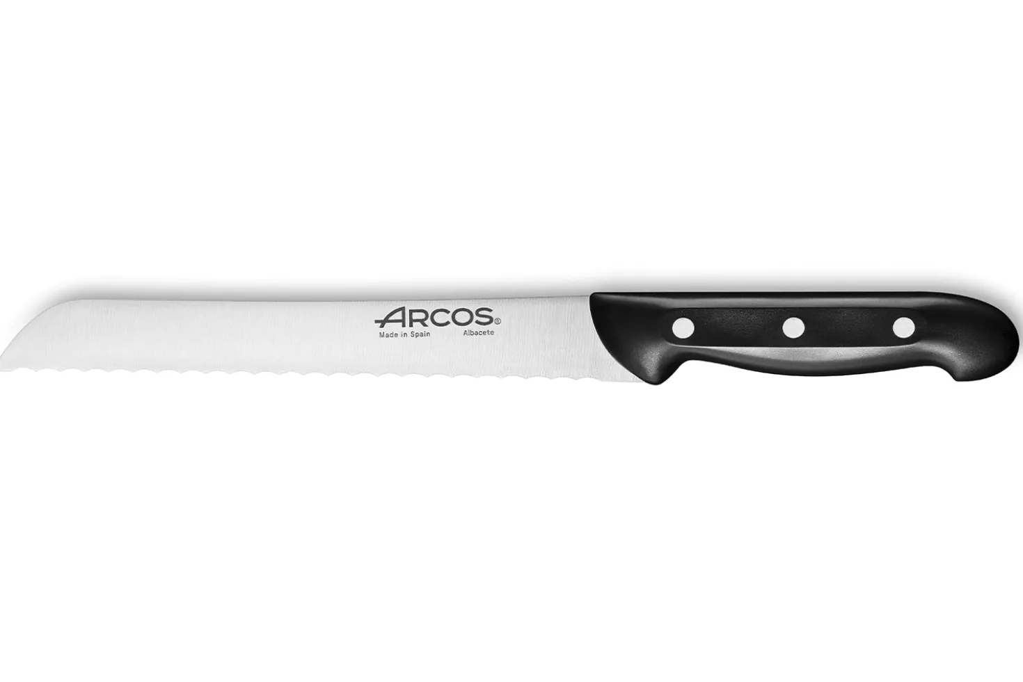 Bloc en pin 4 couteaux + 1 fusil Arcos MAITRE lames acier inox NITRUM