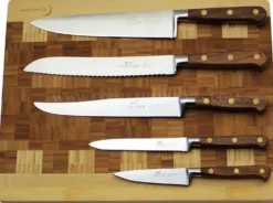 Bloc SABATIER Perigord en noyer laqué noir 5 couteaux forgés acier inox
