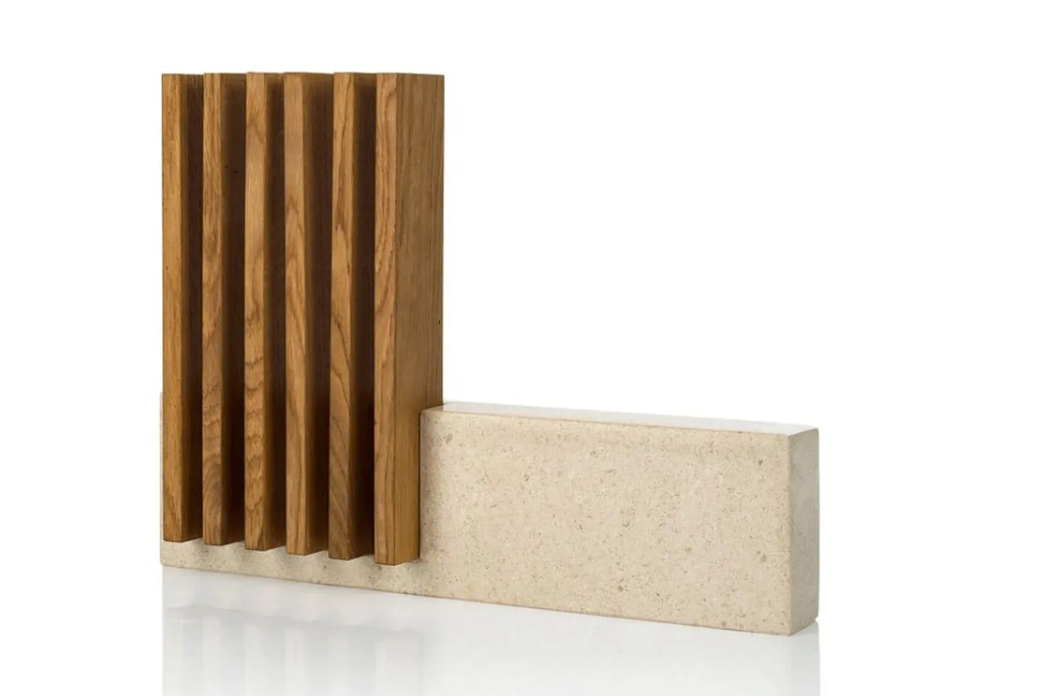 Bloc vide artisanal Arcos Petra en pierre et bois 28x36,4x7,8cm