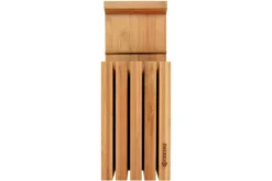 Bloc vide Kyocera ergonomique en bambou pour 4 couteaux