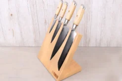 Bloc vide magnétique Fukito en hêtre massif pour 4 couteaux de cuisine