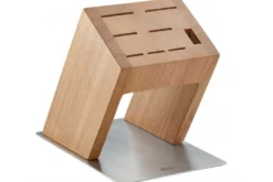 Bloc vide Rösle Knife X en bois d'orme pour 7 couteaux de cuisine et 1 paire de ciseaux