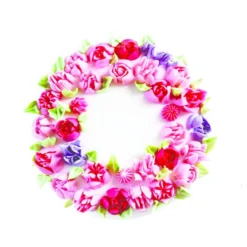 Boite de 12 douilles assorties tout inox décor floral