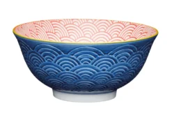 Bol en grès émaillé KitchenCraft motif arc bleu et rouge