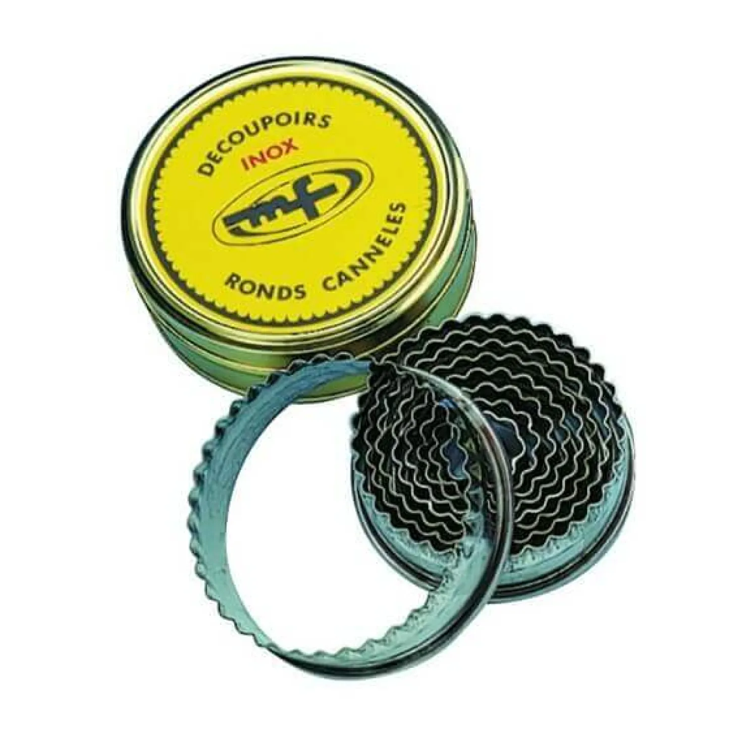 Boîte de 9 découpoirs ronds cannelés INOX de 3 à 11 cm Mallard Ferrière