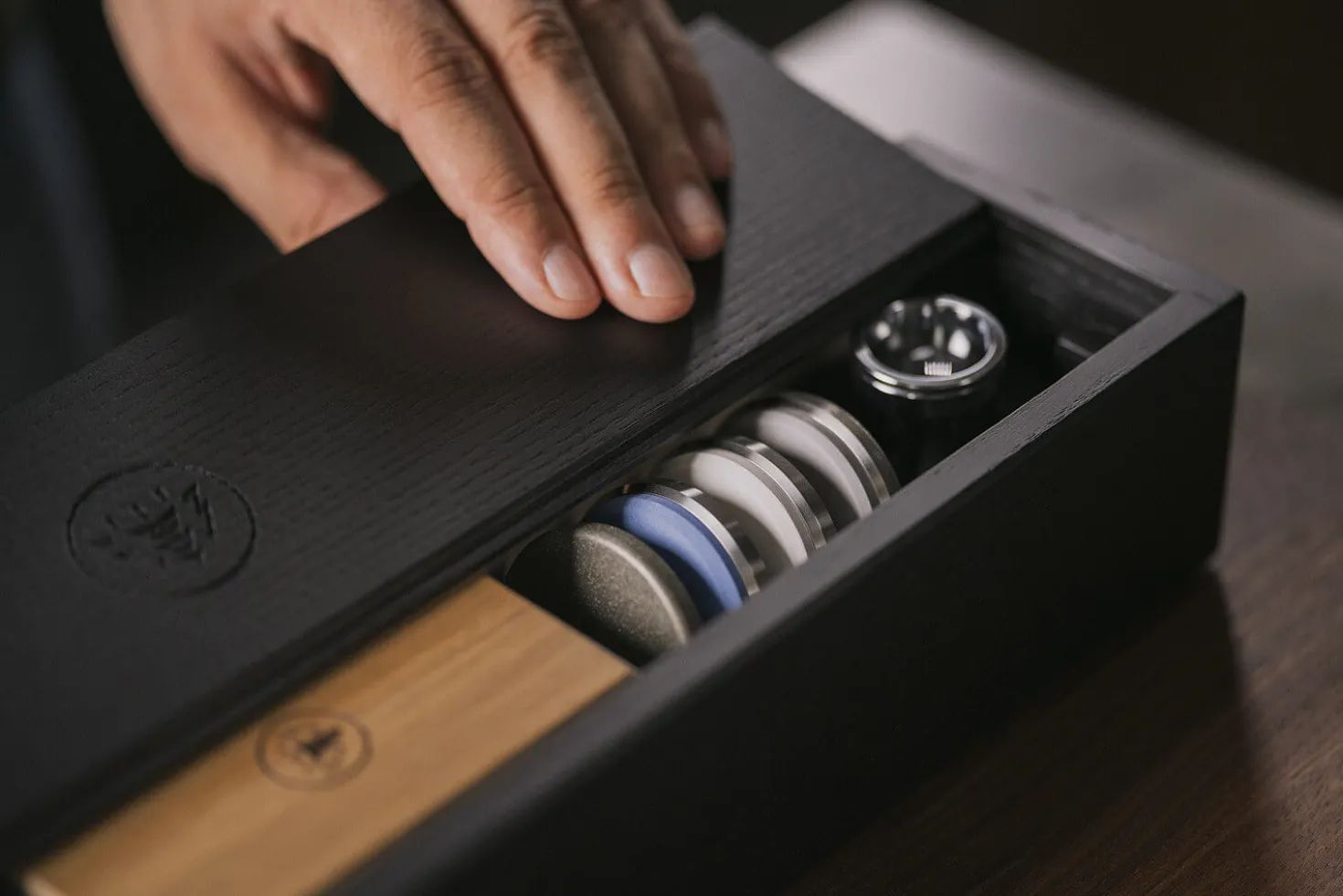 Boîte de rangement artisanale HORL® 3 en frêne massif