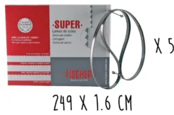 Boîte 5 lames dentées FISCHER Super acier suédois 249cm pour scie électrique à ruban largeur 16mm