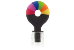 Bouchon en silicone Pulltex pour vin et champagne + 6 marque-verres colorés