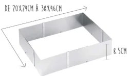 Cadre à gâteaux extensible Gefu Uno hauteur 8.5cm