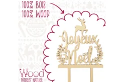 Cake topper Joyeux Noël Scrapcooking en bois