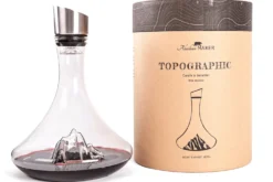 Carafe à vin Alaskan Maker Topographic Mont Blanc en verre cristallin soufflé à la main