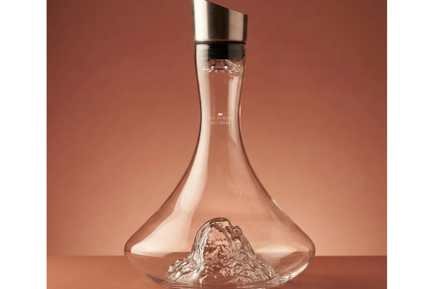 Carafe à vin Alaskan Maker Topographic Pic du midi en verre cristallin