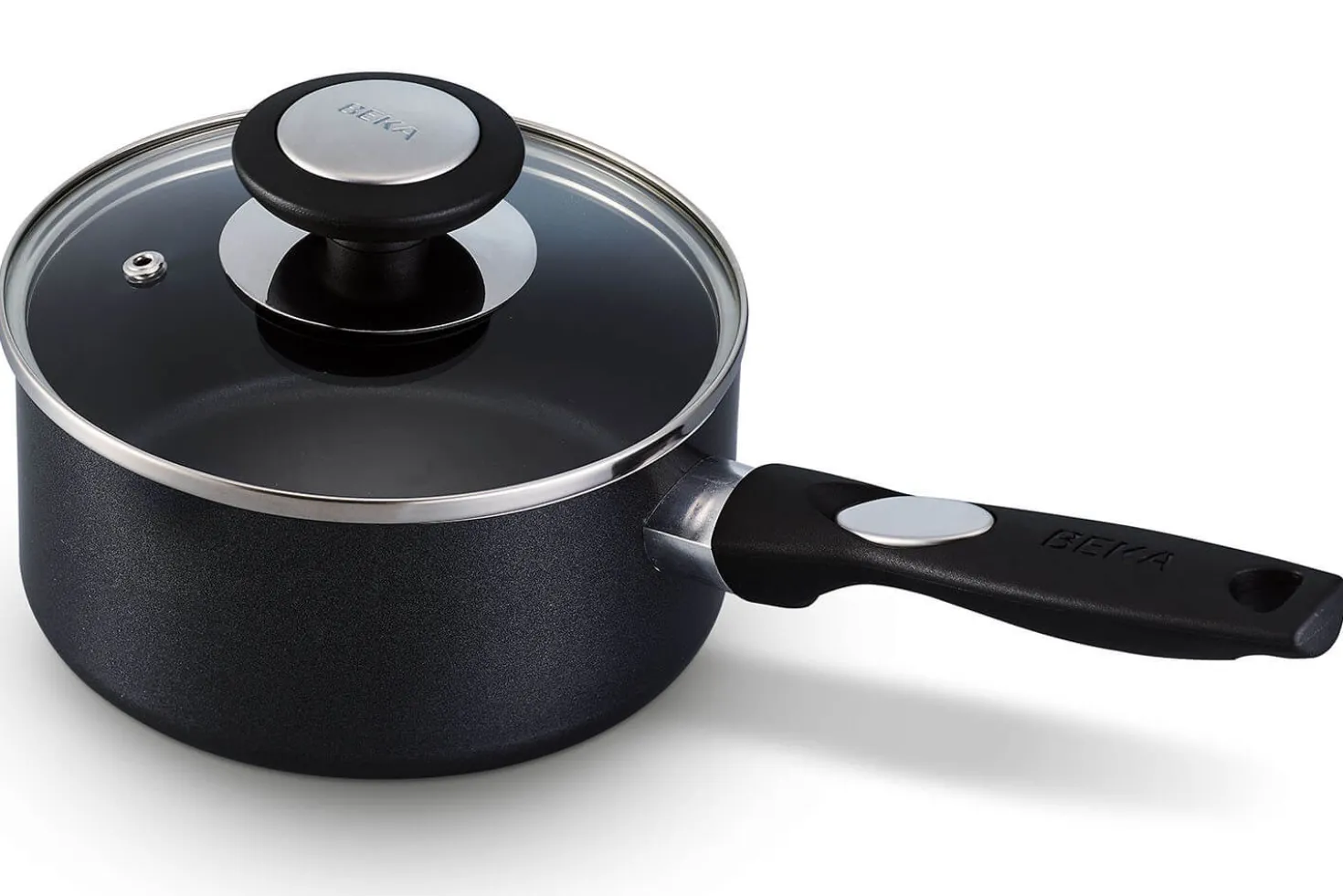 Casserole Beka Pro Induc 16cm revêtement céramique antiadhérent + couvercle en verre