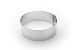 Cercle à entremets extensible De Buyer en inox hauteur 6,5cm - 18 à 36cm