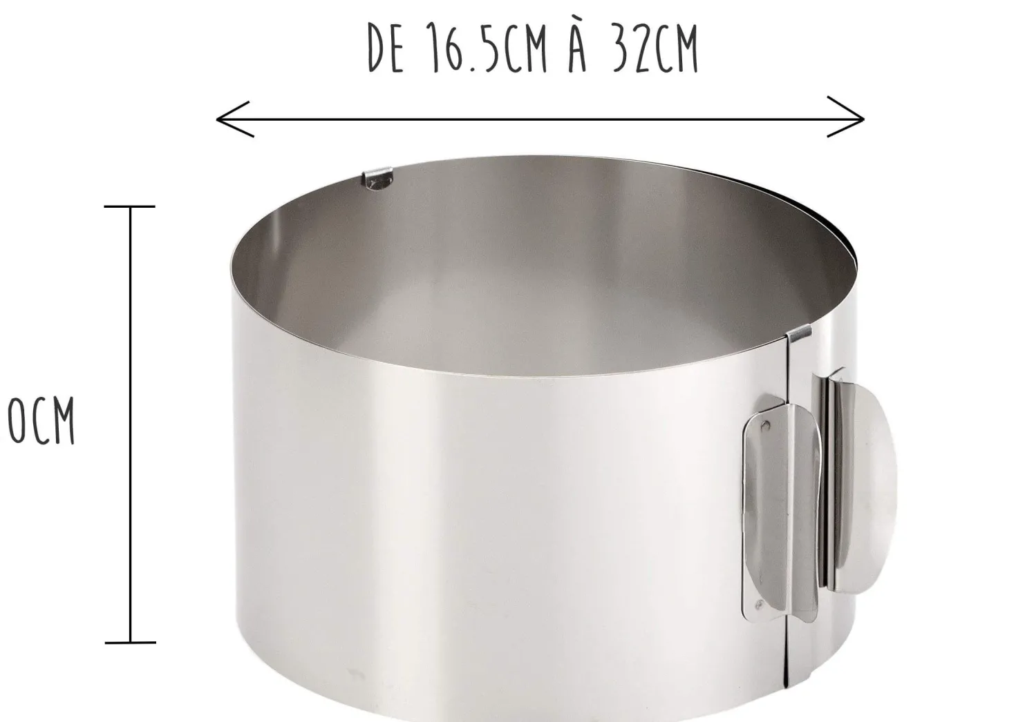 Cercle à gâteaux extensible Gefu Tondo XXL hauteur 10cm