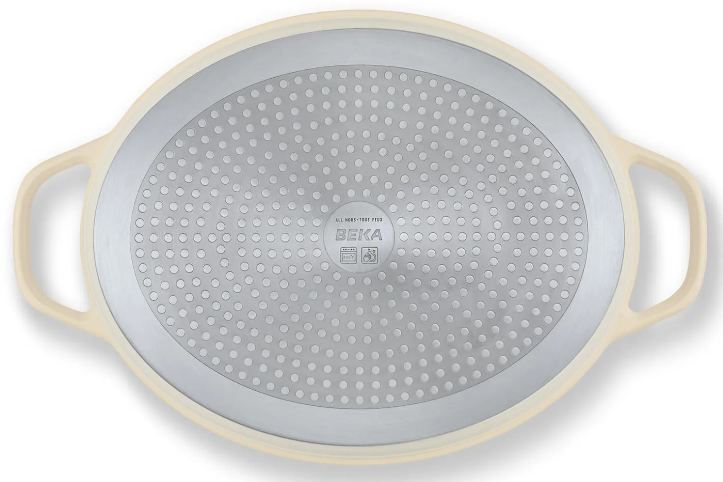 Cocotte ovale Beka Plume en aluminium 31cm - Beige
