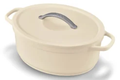 Cocotte ovale Beka Plume en aluminium 31cm - Beige