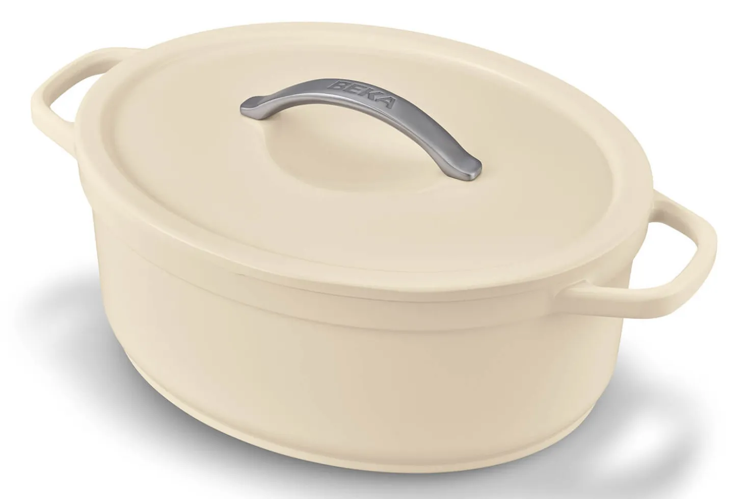 Cocotte ovale Beka Plume en aluminium 31cm - Beige